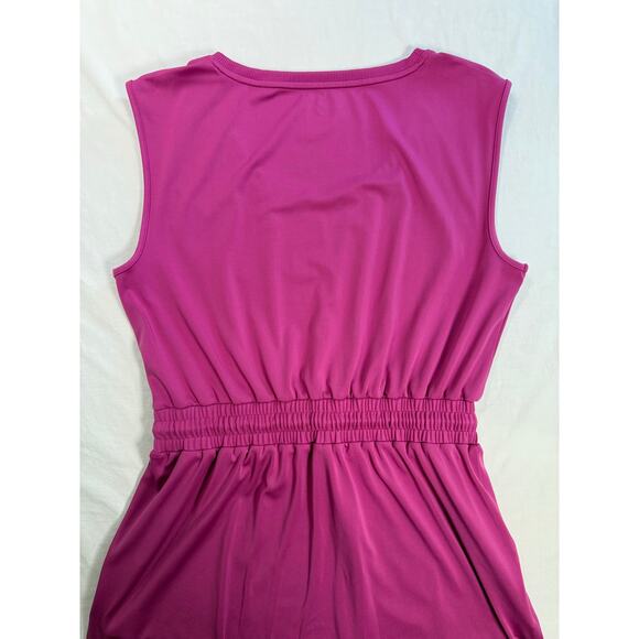 Lou & Grey Luvstretch Tank Dress MED Drawstring Waist Sleeveless Pink Active - Picture 7 of 11